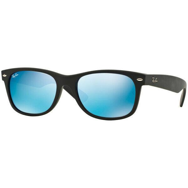 Ray-ban Wayfarer Flash Blue Lenses Matte Black Sunglasses RB2132 622/17-52 - Black Frame, Blue Lens