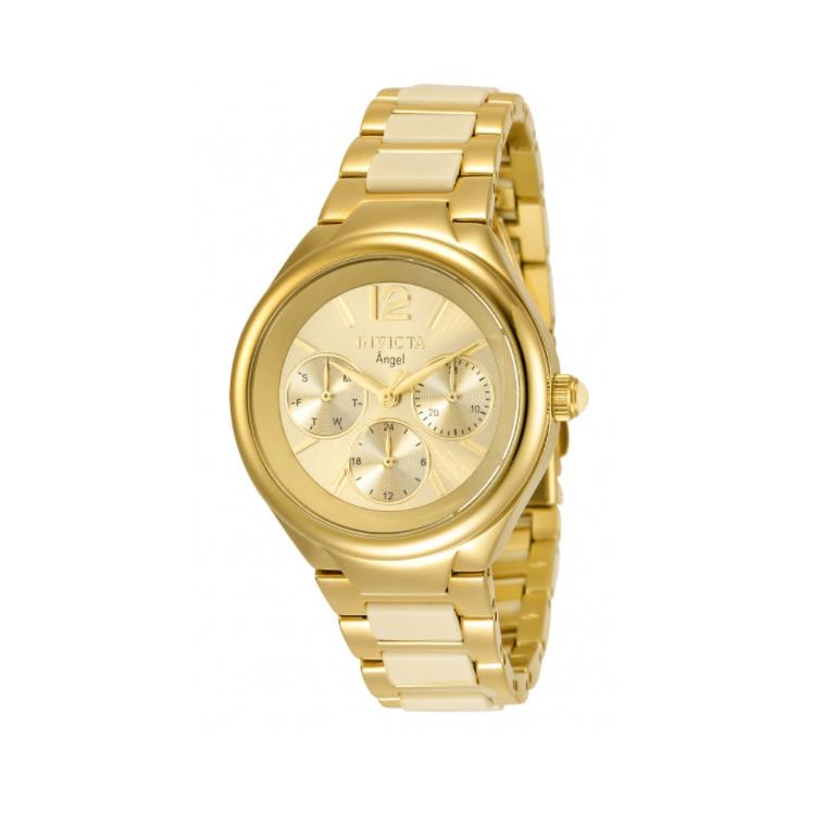 Invicta Stainless Steel Gold Bracelet Gold Dial Quartz Women`s Watch 35835