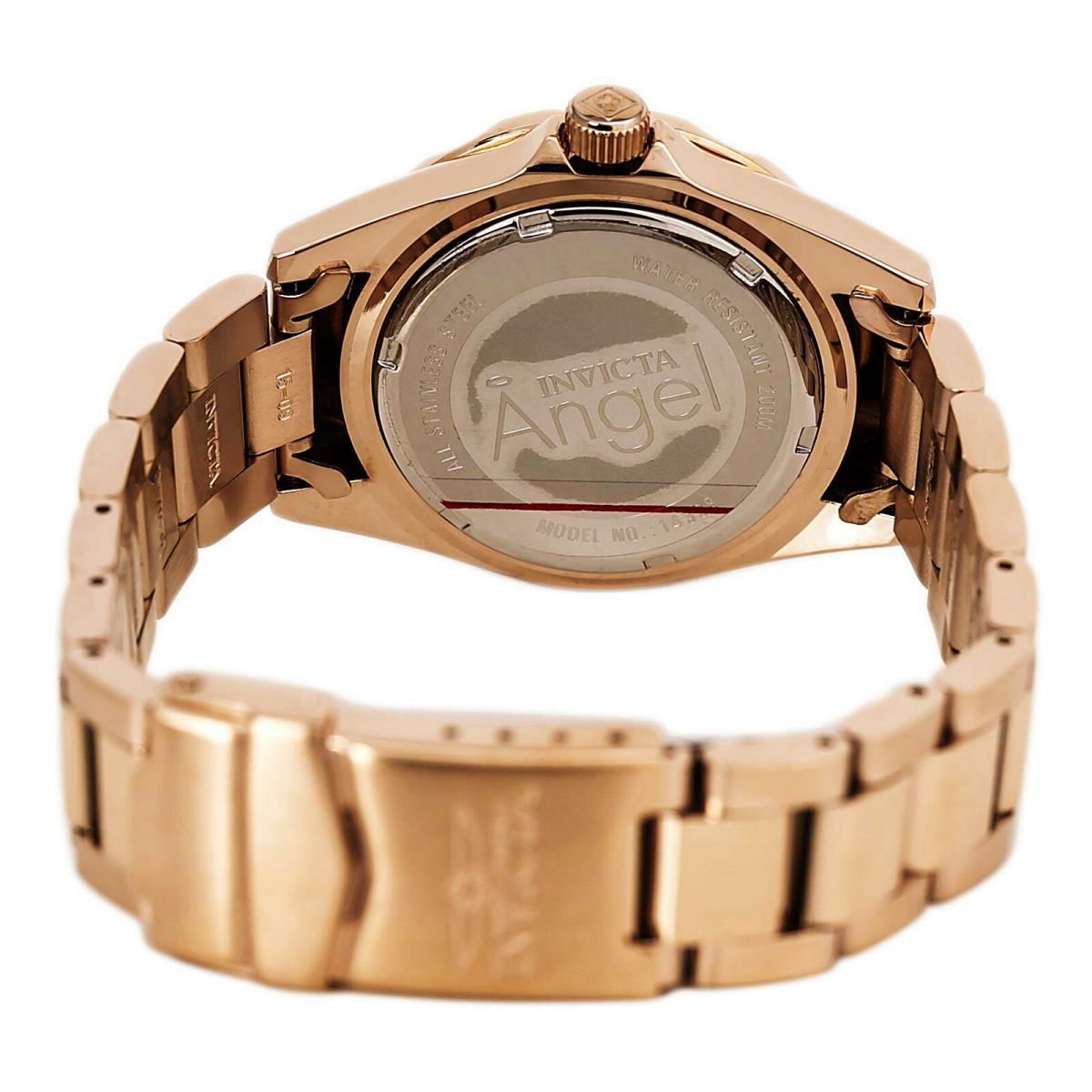 Invicta 14398 Womens Angel Rose Gold Dial Rose Gold Steel Watch - Dial: Rose, Band: Rose