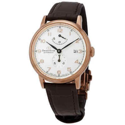 Orient Star Automatic Silver Dial Brown Leather Men`s Watch RE-AW0003S00B