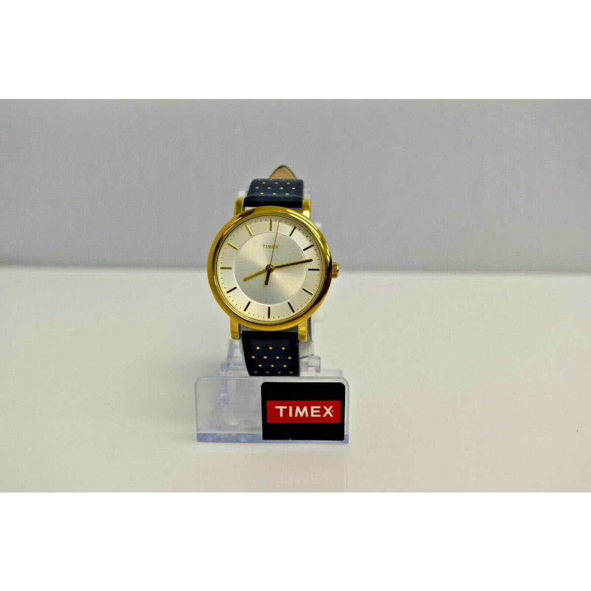 Timex Women`s Blue Yellow Gold IP SS TW2R27600 Watch