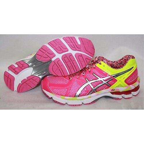 Girls Kids Youth Asics Gel Kayano 21 C459N 3591 Pink Yellow Sneakers Shoes