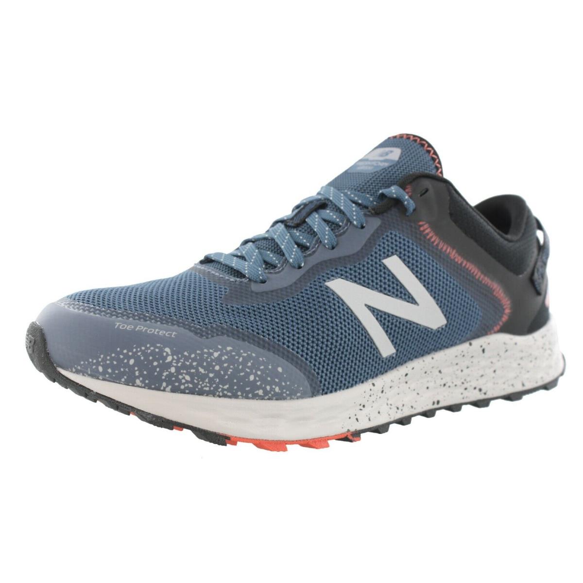 New Balance Men`s Fresh Foam Arishi Trail v1 4E Wide Width Running Shoes STONE BLUE / BLACK / TORO RED