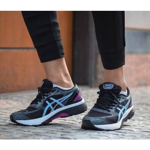 Asics Women`s Gel Nimbus 21 1012A551-001 Running Shoes Black/ Skylight