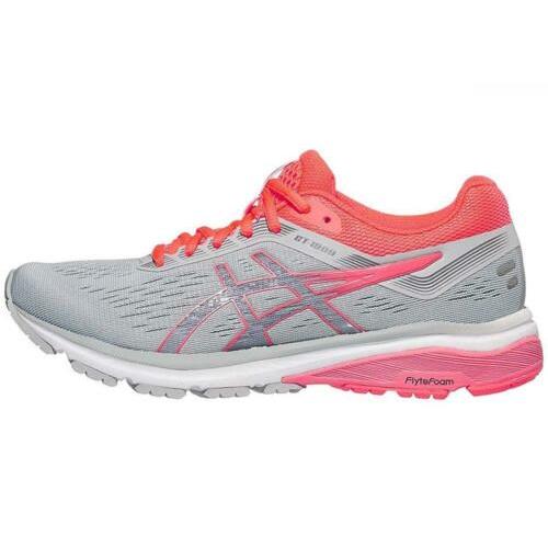 Asics Women`s GT-1000 7 D Running Shoes 6 Black/pink Glow Mid Grey/Flash Coral