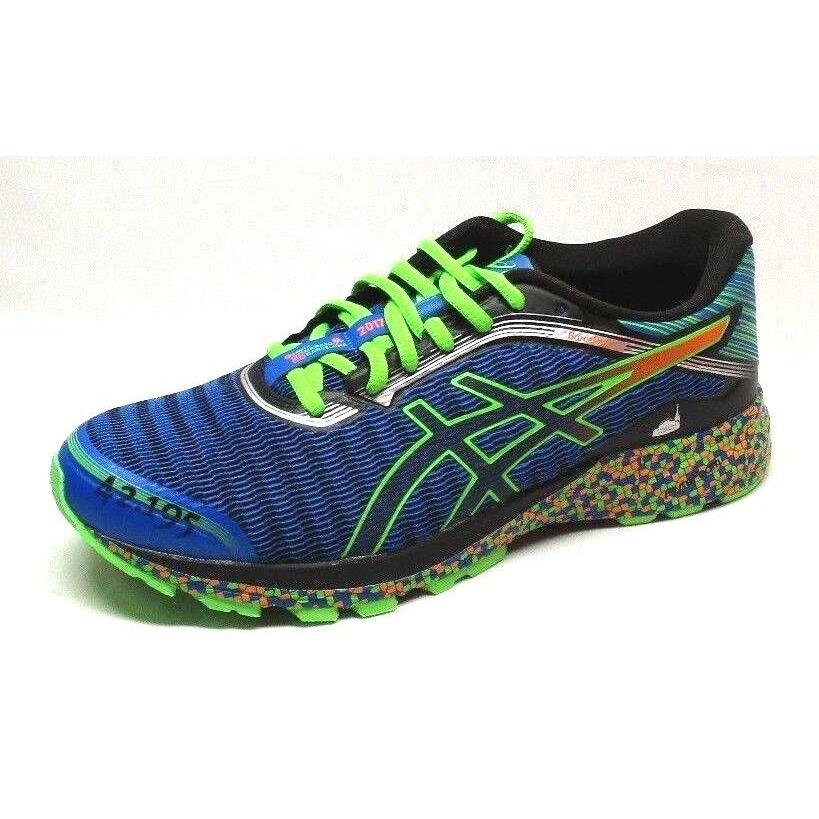 Asics Men`s Dinaflyte Running Shoes Electric Blue/green Gecko/hot Orange 8.5 Usa