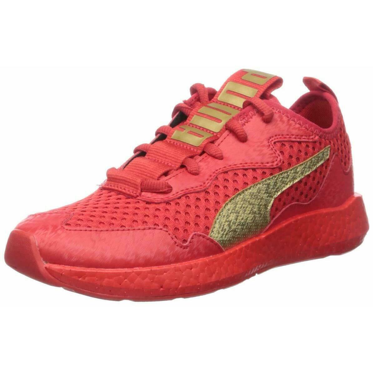 Puma Womens Nrgy Neko Skim Sneaker Red Metallic Accents Fashion Shoe