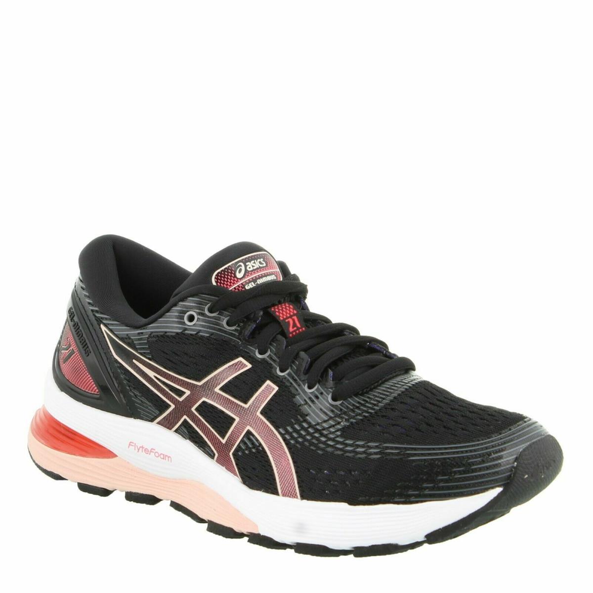 Asics Women`s `gel-nimbus 21` 1012A156-002 Black/pink Running Shoes SZ 7-11