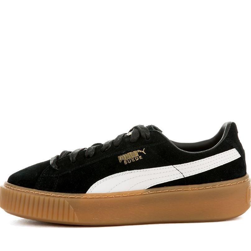 Puma Suede Platform Core Women`s Walking Shoes Black/white 363559 02 L