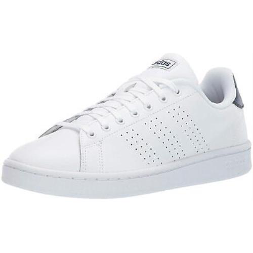 Adidas Men`s Advantage Tennis Shoes White/White/Dark Blue
