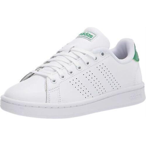 Adidas Men`s Advantage Tennis Shoes White/White/Green