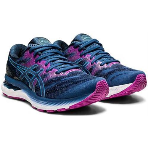 asics navy and pink