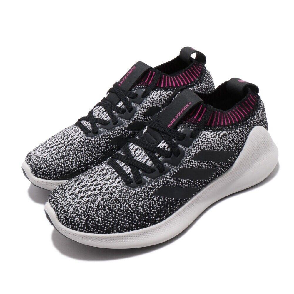 Women Adidas Purebounce+ Pink Ribbon Black Grey Running Shoes - Black