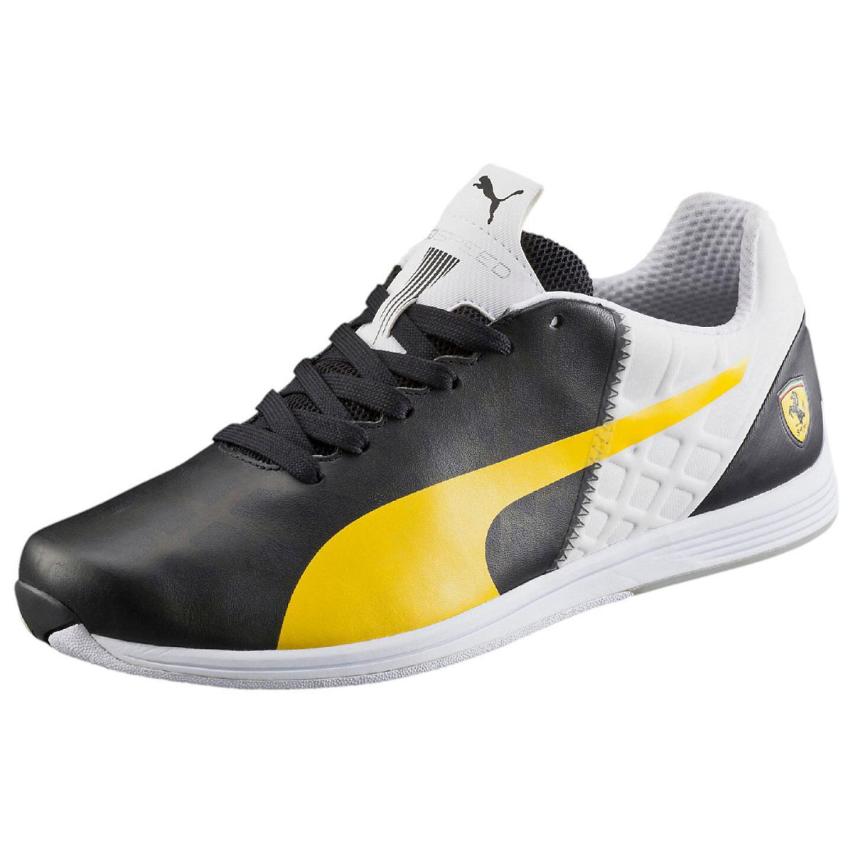 Men`s Puma Ferrari Evospeed 1.4 Casual Shoes 305555 01 Sizes 8-11 Black-vibran - black-vibrant yellow-white