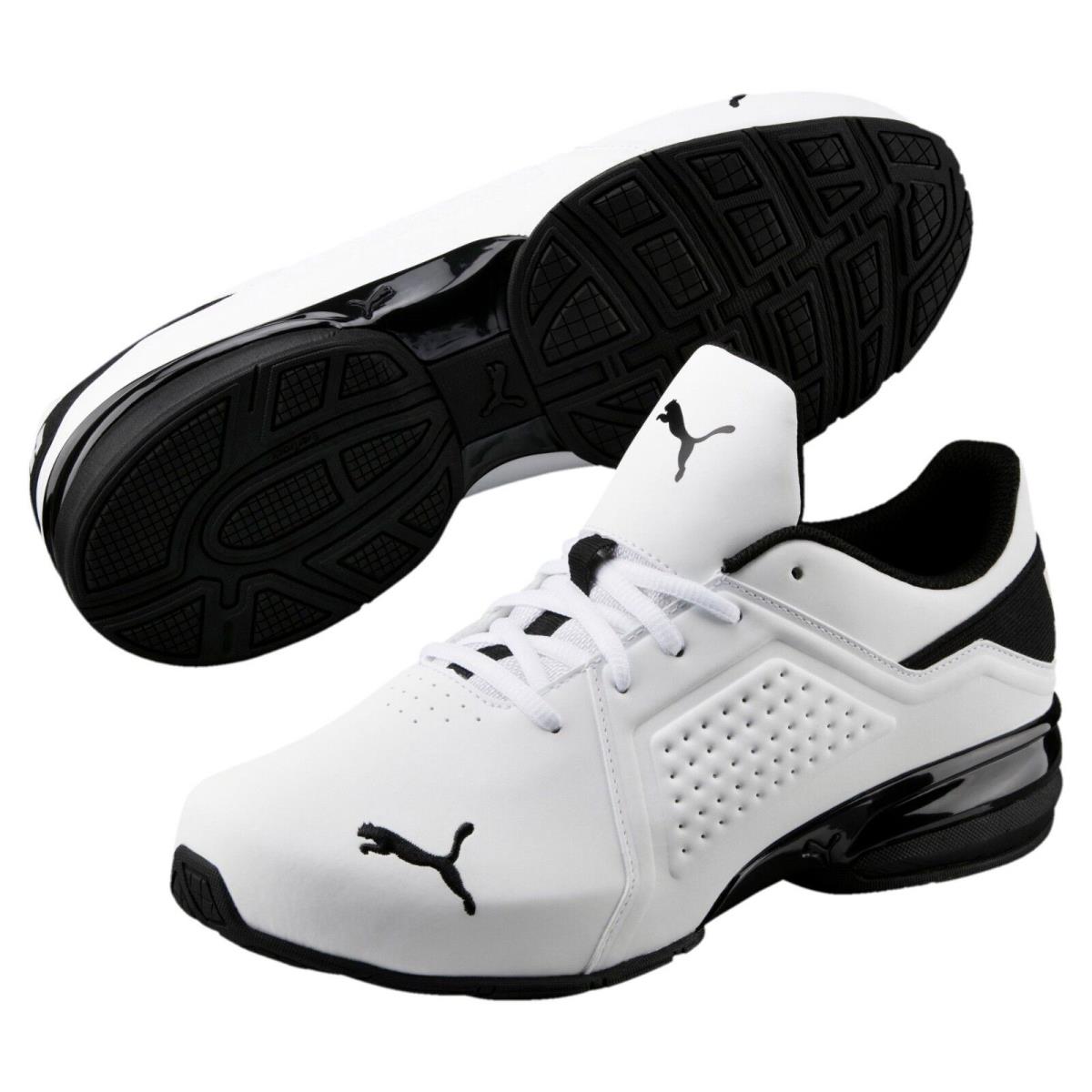 Mens Puma Viz Runner Men`s Running Shoes White Black 191037-01