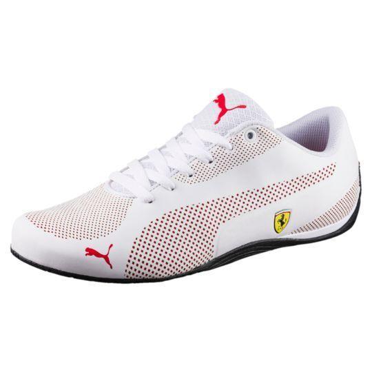 Mens Puma Ferrari Cat 5 Ultra Leathr Shoes White Rosso Corsa Black 305921-03