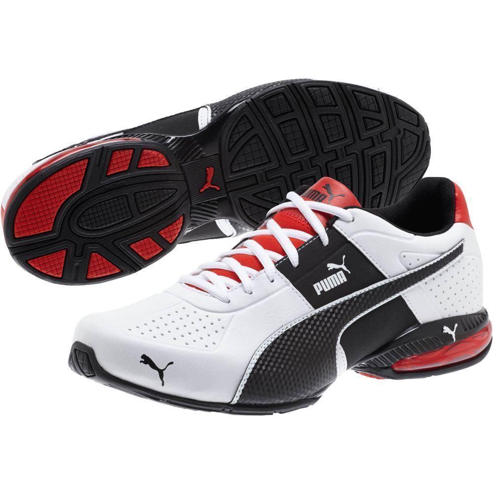 Puma Cell Surin 2 FM Men`s Training Shoes White Black Red Flame 189876 01 - white-black-flame scarlet