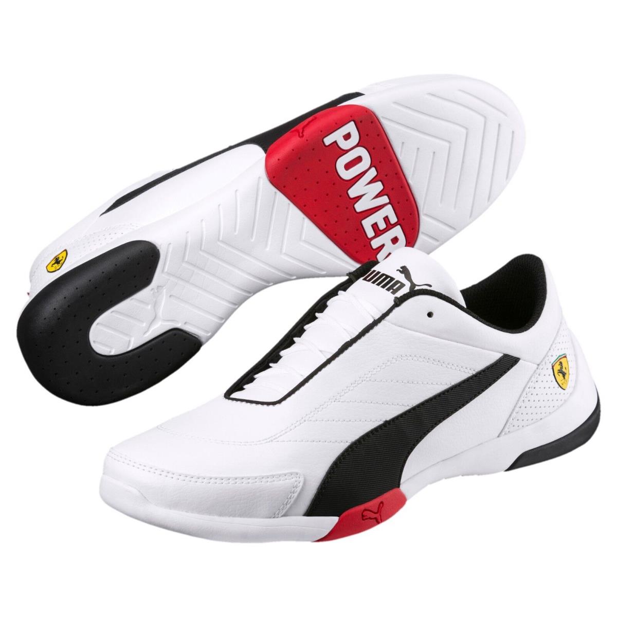 Puma Mens Ferrari Kart Cat Iii Sneakers Shoes White Black Men`s 306219-03