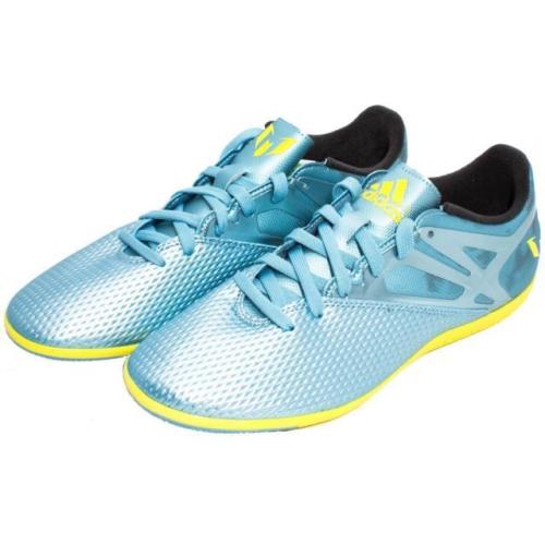 Adidas Men`s Messi 15.3 IN Soccer Shoes Metallic Ice/yellow B32898 Sz 12