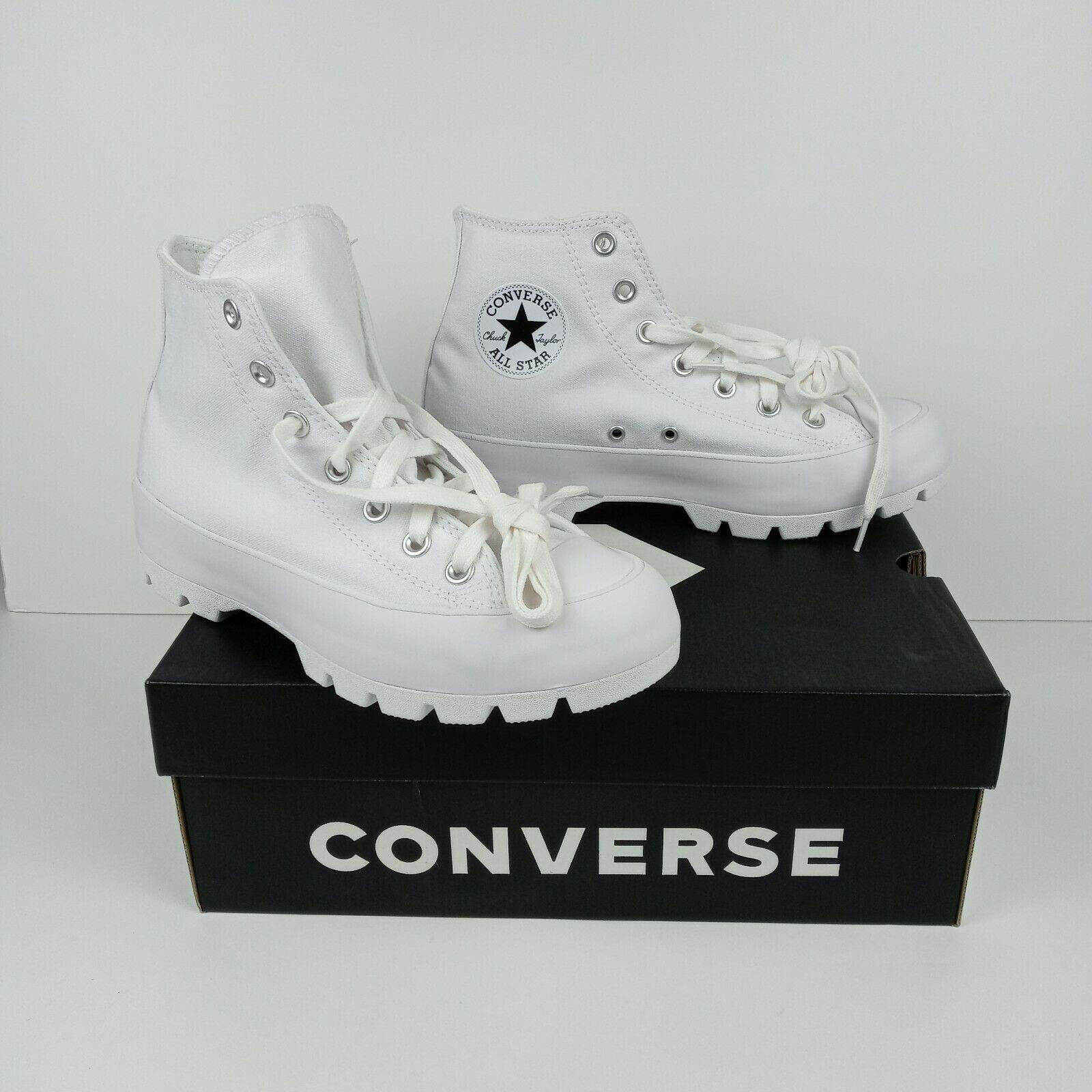 Converse Chuck Taylor All Star Hi Lugged High Top White Shoes 565902C Women`s 8
