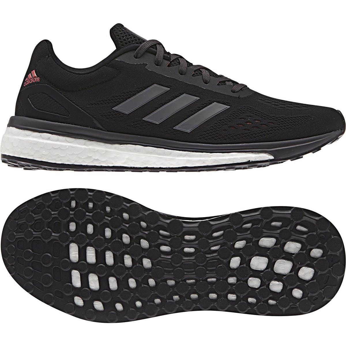 Women Adidas Sonic Drive Boost Running Shoes Black Sneakers - Black