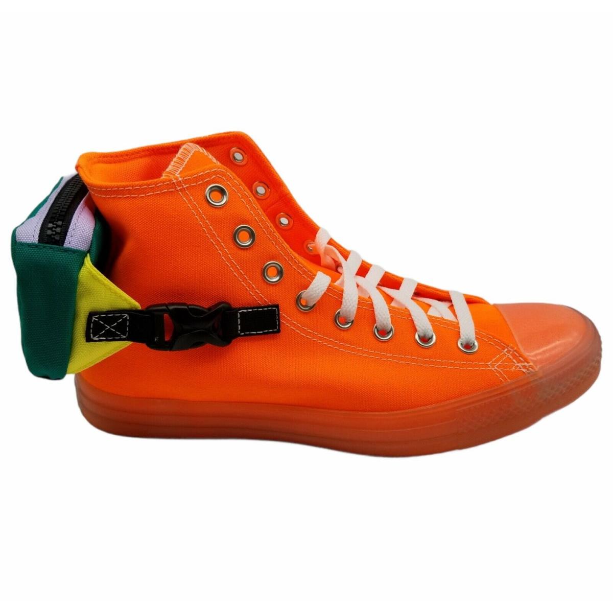Converse Mens Ctas Buckle Up Hi Top Total Orange Sneaker Shoes Size 10