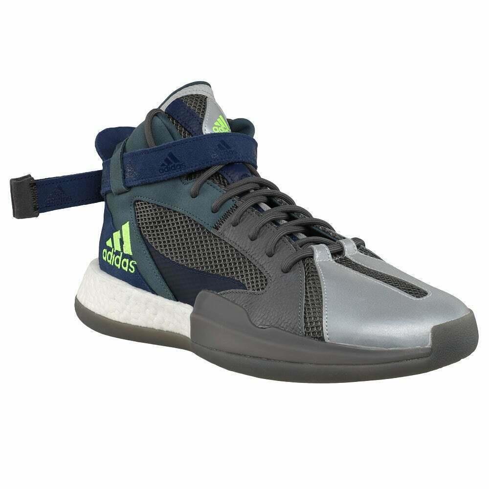 Adidas Posterize Men`s Basketball Shoes Signal Green Gray Blue FW4342