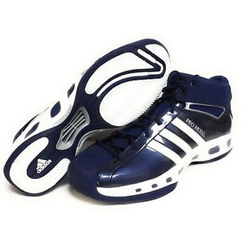 Mens Adidas Pro Model S 945910 Dark Indigo Blue White 2006 DS Sneakers Shoes - Blue , Dark Indigo Blue Manufacturer