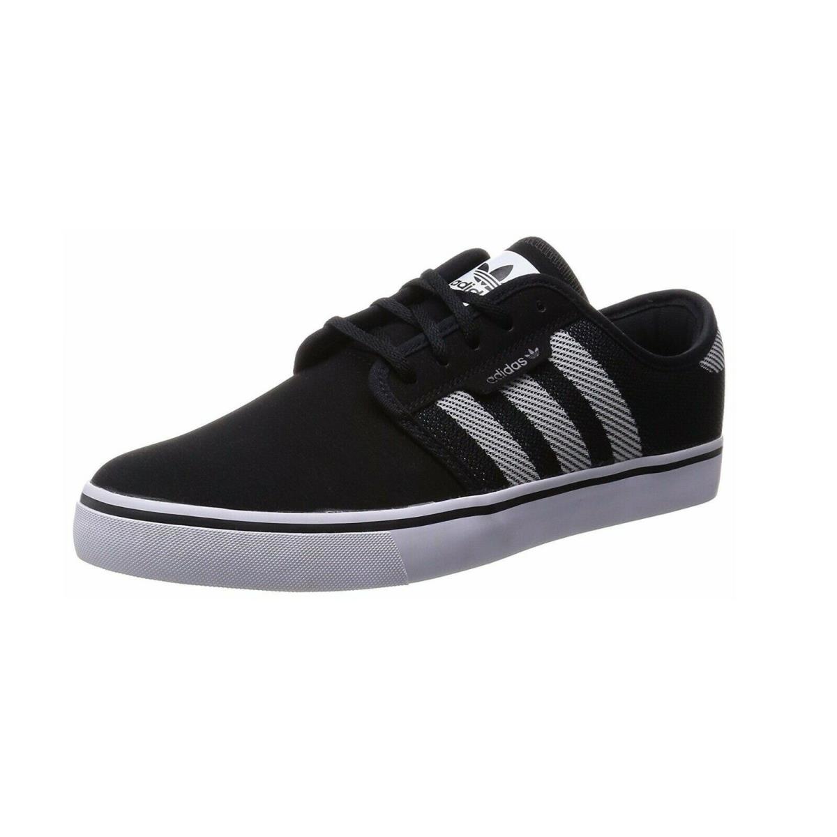 Adidas Seeley Woven Black White Black Skateboarding S85675 328 Men`s Shoes