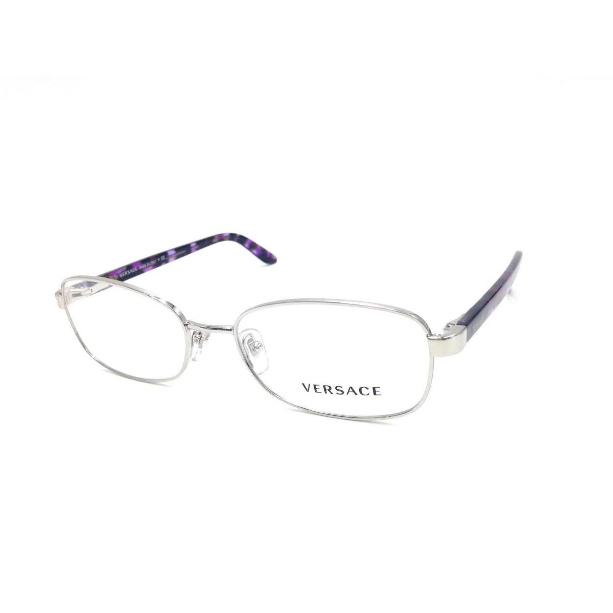 Versace Mod. 1213 Silver Purple 1000 Metal Eyeglasses Frames 53-17-135 Italy RX - Purple, Frame: Silver, Lens:
