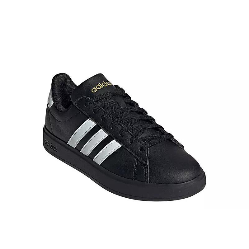 Adidas Essentials Grand Court Leather Women`s Fashion Shoes Sneakers Black