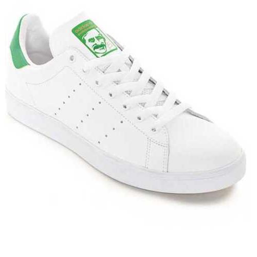 Men`s US 4 6.5 9 12 Adidas Stan Smith Vulc White Green Skate Shoes B49618 - White