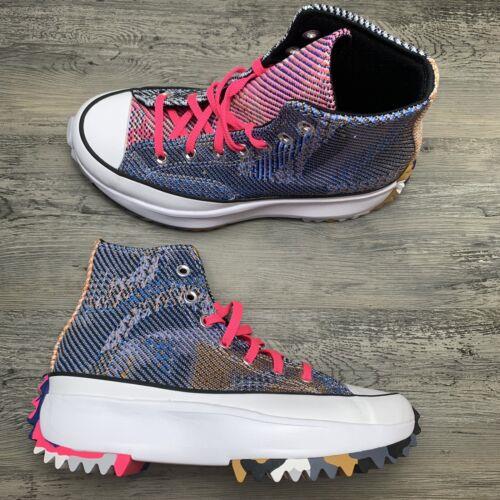 Women s Converse Run Star Hike High Size 7.5 Knit Mashup Casual Shoes Colorful