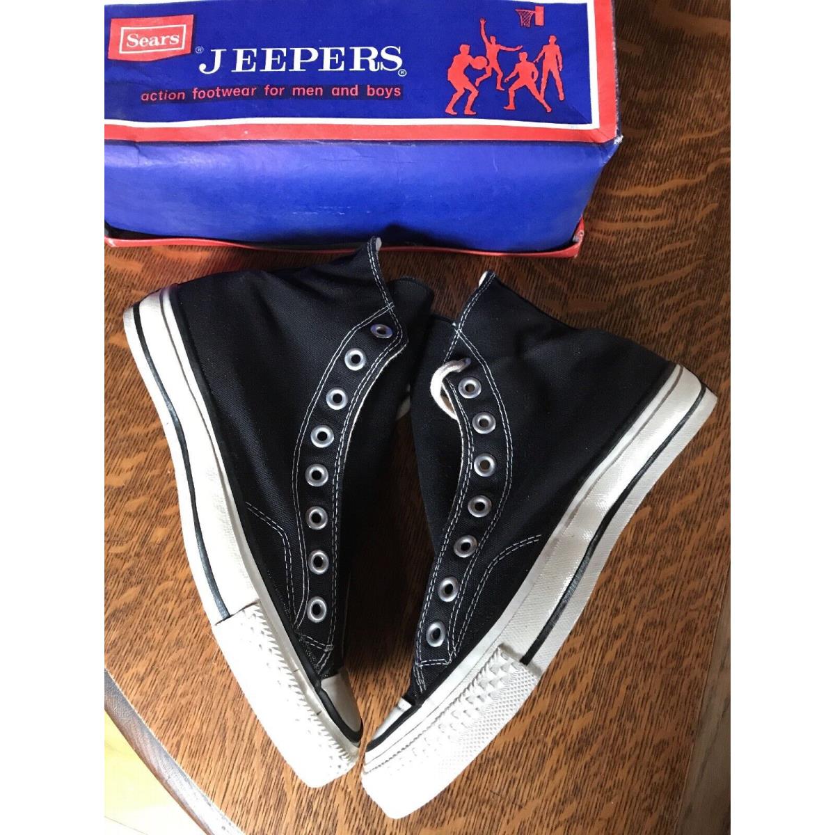Sears Jeepers Converse Black Vintage Basketball Antique Shoes High Top Nos 6 Men