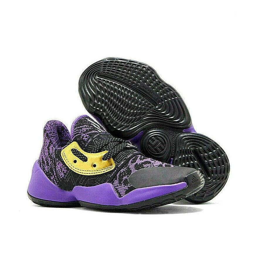 Kids Adidas Shoes Star Wars Harden Vol 4 Black Purple Sneakers - Purple