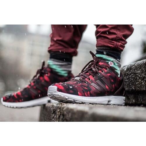Adidas Originals ZX Flux Red/black/white Men`s Running Shoes | 692740553368 - Adidas - Multi-Color |