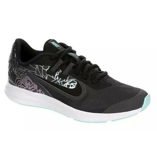 Nike Grade School Downshifter 9 Rebel GS Running Shoes CI2686 001 Multi Sizes - Anthracite/Black/Light Aqua