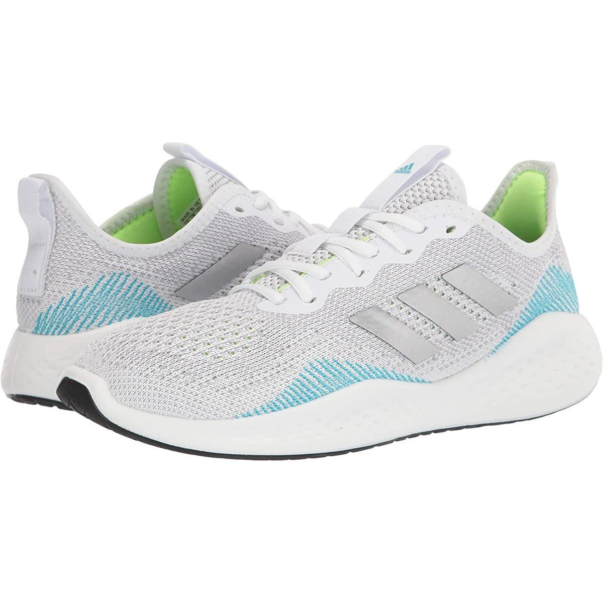 Men`s Shoes Adidas Fluidflow Bounce Lace Up Athletic Sneakers FW5080 White - White