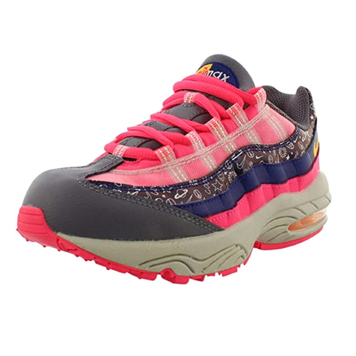 Nike Air Max 95 Little Girls Shoe Regency Purple/laser Orange/pink/white Size 2 - Pink