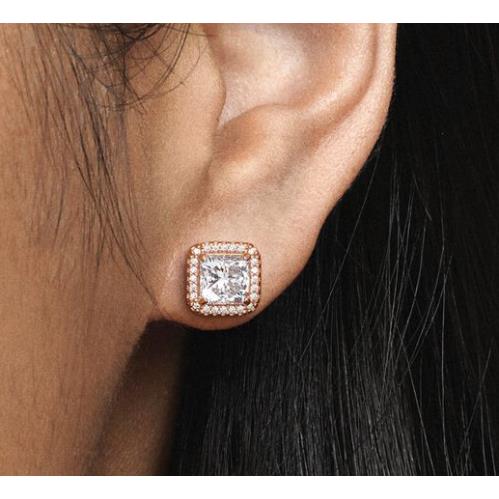 Pandora Square Sparkle Halo Stud Earrings