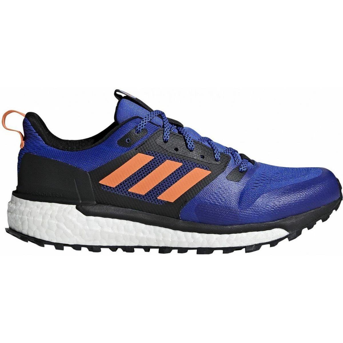 Mens Adidas Supernova Trail Running Shoes Blue Orange Sneaker Adidas BB6622 - Blue, Orange