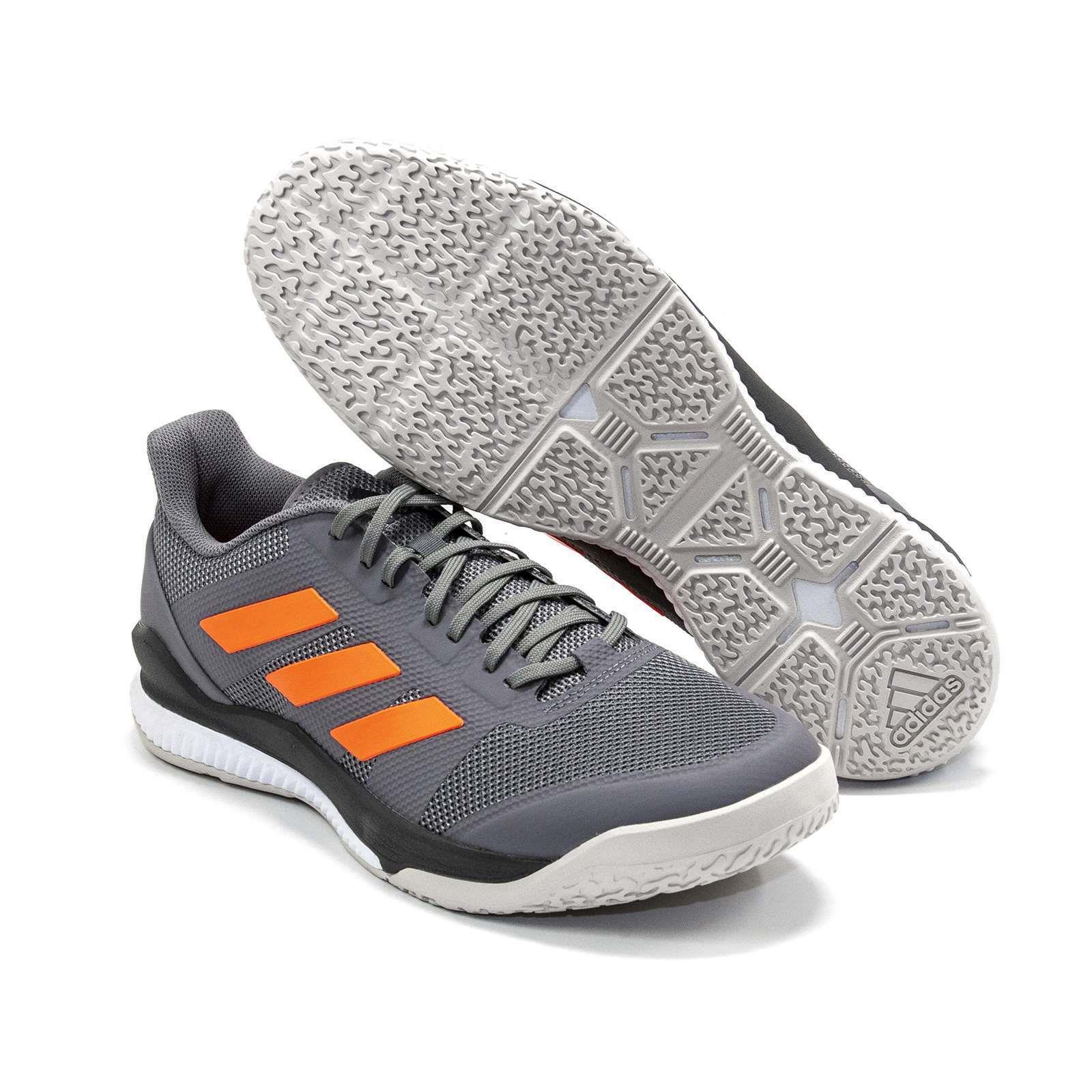 Mens Adidas Stabil Bounce Grey Athletic Shoes Handball Court Sneakers EH0847