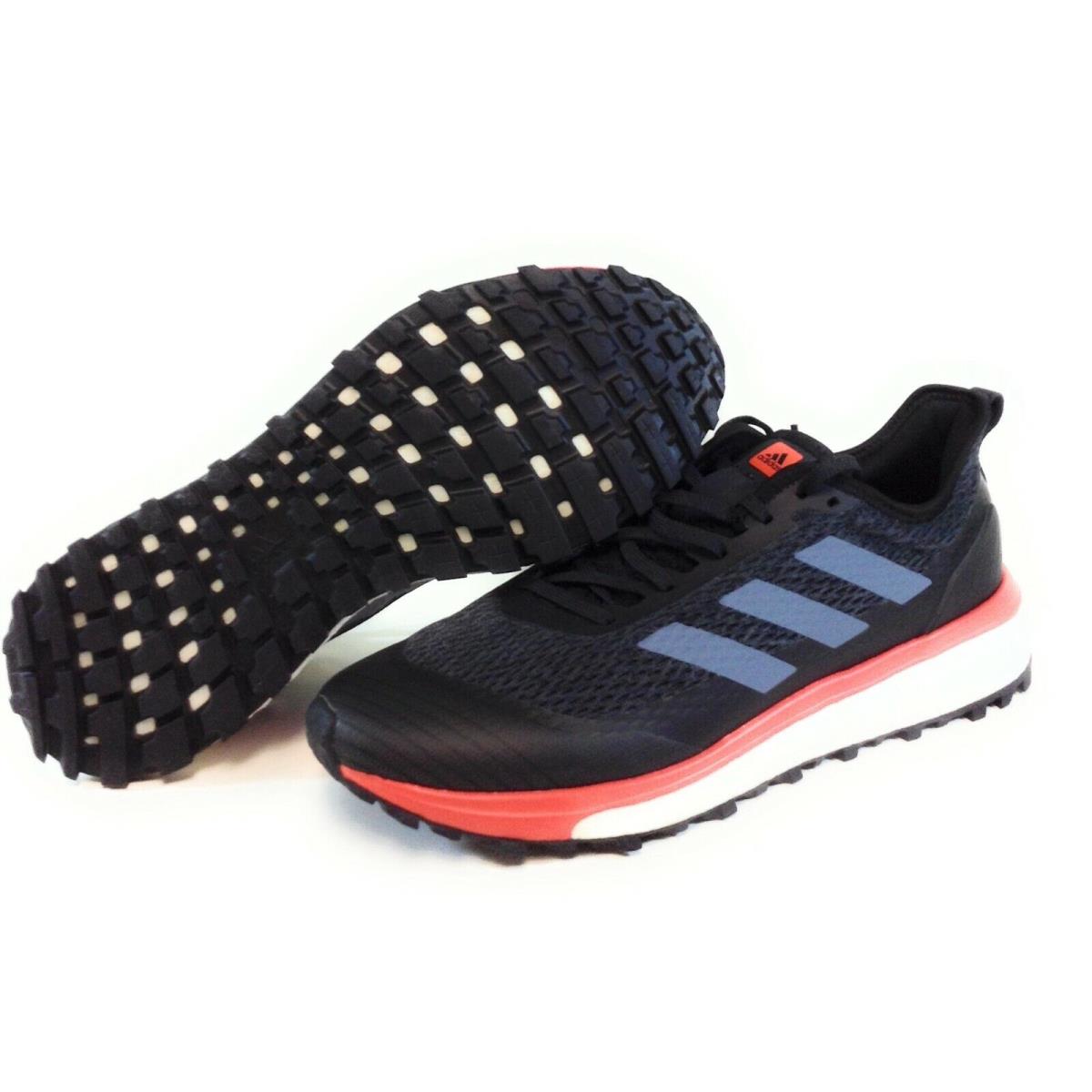 Womens Adidas Response Trail CP8690 Black Red White Boost Sneakers Shoes - Black
