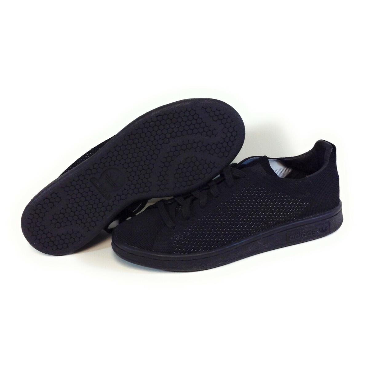Youth Kids Boys Girls Adidas Stan Smith Primeknit S80065 Black Sneakers Shoes - Black