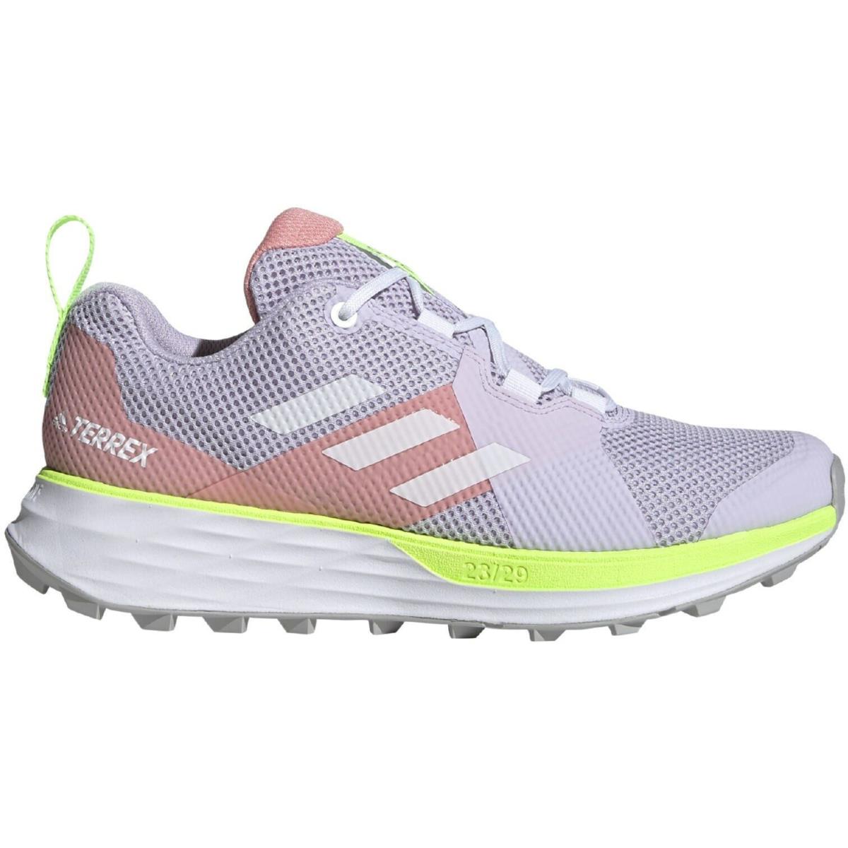 Adidas Outdoor Women`s Terrex Two Trail Running Shoes Sz 6 6.5 Lilac/pink - Purple Tint/White/Glory Pink