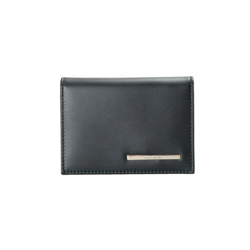 Salvatore Ferragamo Men`s Black Logo Decorated Leather Bifold Wallet