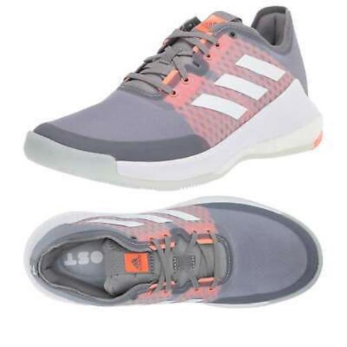 Adidas Mens Athletic Sneakers Crazyflight Volleyball Lace-up Shoes Gray