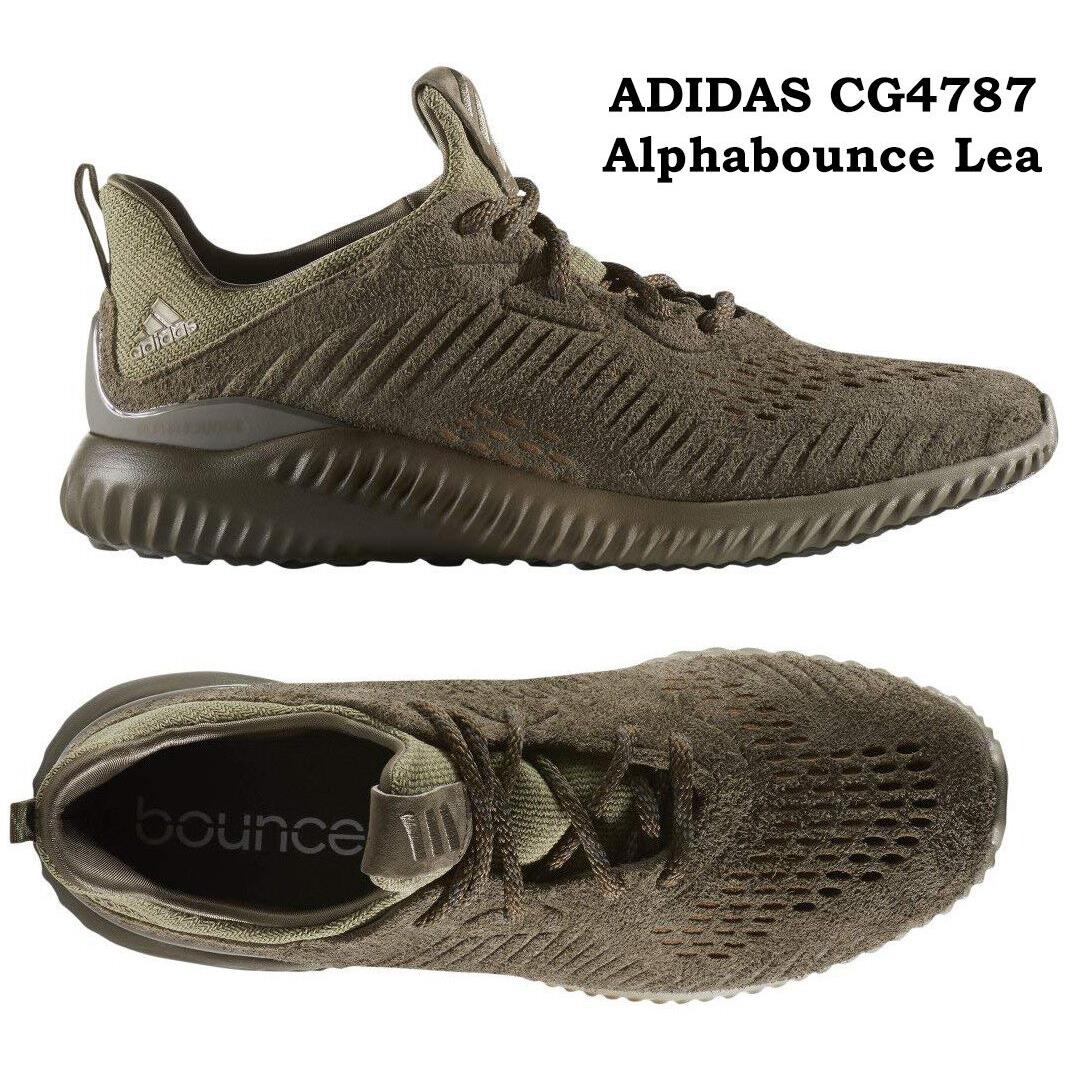 Mens Adidas Alphabounce Suede Shoes Trace Cargo Khaki Sneakers CG4787