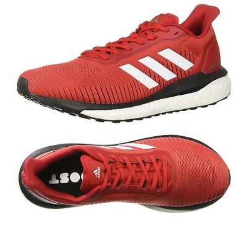 Adidas Men`s Athletic Sneakers Solar Drive 19 Running Lace-up Shoes Scarlet