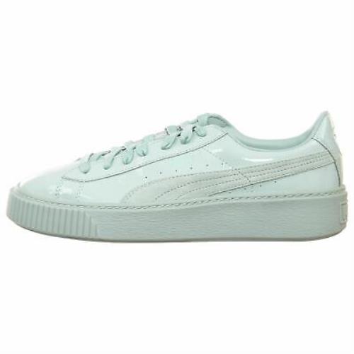 Puma Basket Platform Patent Womens 363558-02 Blue Surf Leather Shoes Size 8